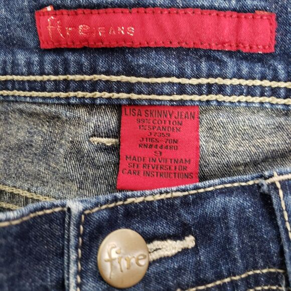 Fire Jeans Lisa Skinny Jean Women's Waist 28" Blue Denim Cotton/Spandex Size 9 - Picture 7 of 11